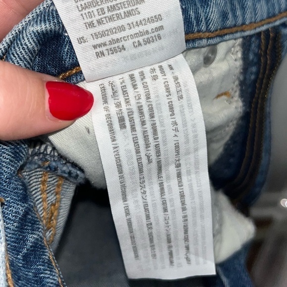 ABERCROMBIE & FITCH The Skinny High Rise Distressed Blue Jeans Size 25/0s - Picture 5 of 7